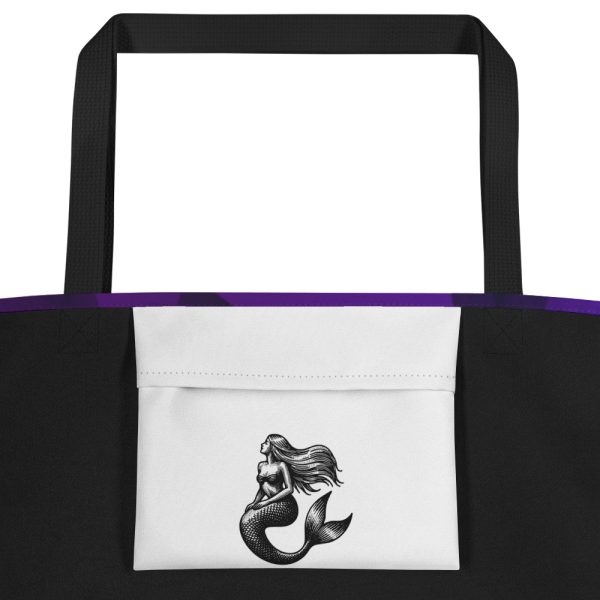 Strong Mermaid (Purple geo) Large Tote Bag - Image 3