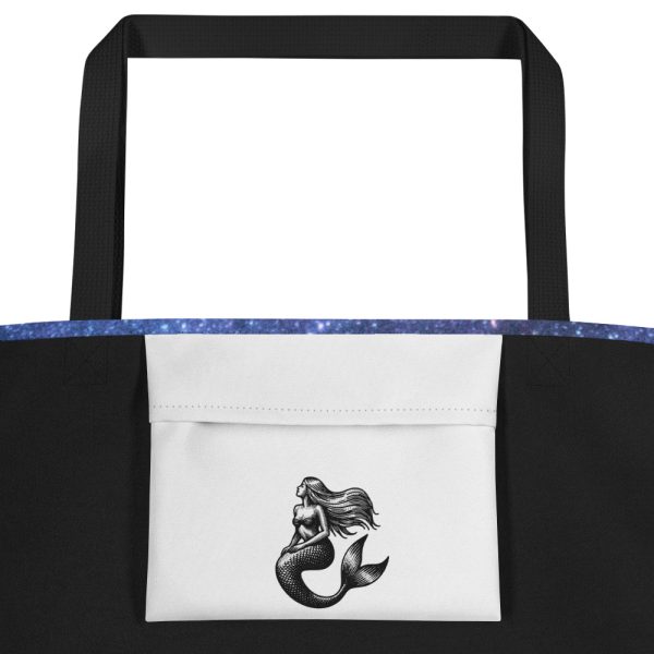 Strong Mermaid (Galaxy) Large Tote Bag - Image 3