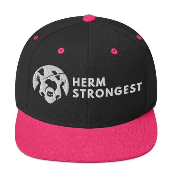 Herm Strongest Embroidered Logo Snapback Hat - Image 7
