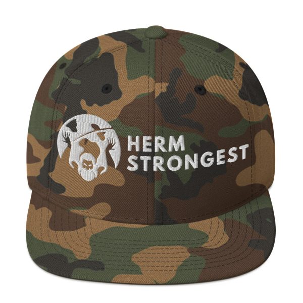 Herm Strongest Embroidered Logo Snapback Hat - Image 23