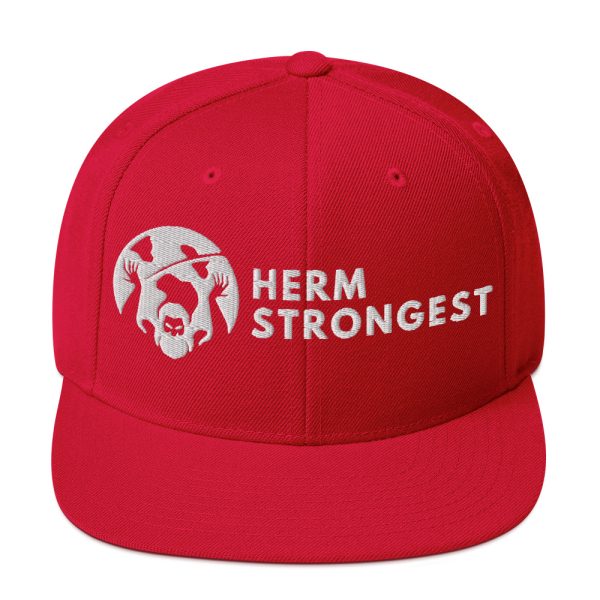 Herm Strongest Embroidered Logo Snapback Hat - Image 21